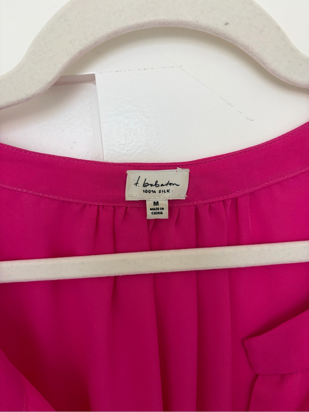 Aritzia Babaton Aritzia 100% Silk Blouse Magenta Pink SZ M - Picture 5 of 7